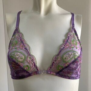 Savage X Fenty Lavender and Green Lace Bra